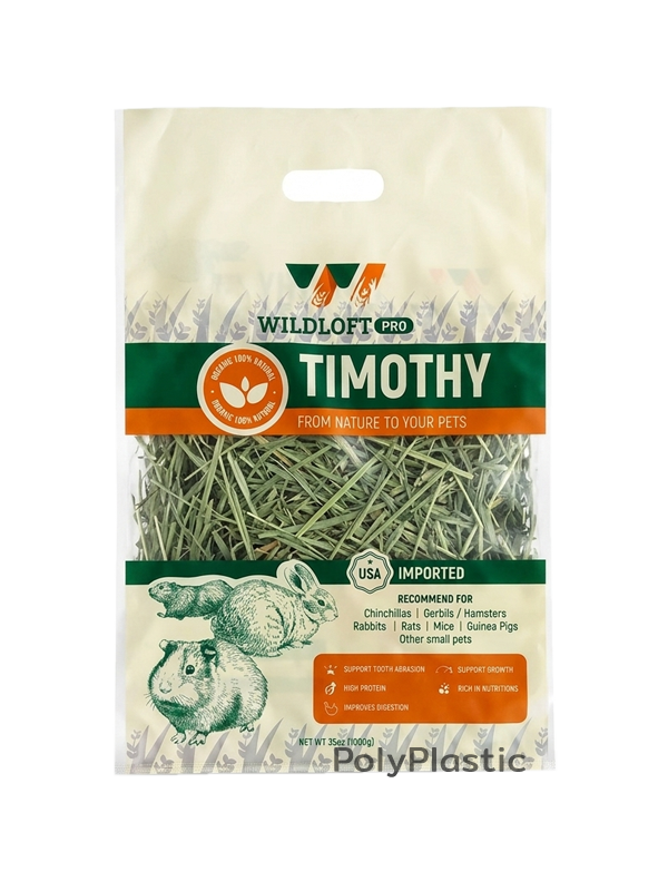 ตัวอย่างถุงสั่งทำ งานส่งออก ถุงพิมพ์โลโก้ ถุงใส่หญ้า กระต่าย Wildloft Timothy