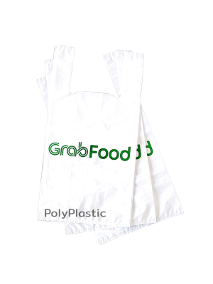 ตัวอย่างถุงสั่งทำ งานแพ็คอาหาร ถุงช้อปปิ้ง Grabfood