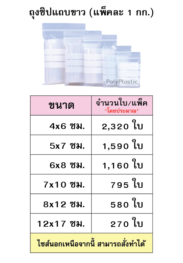 ถุงซิปแถบขาว - Image 4