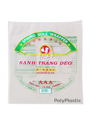 ตัวอย่างถุงสั่งทำ งานส่งออก ถุงพิมพ์โลโก้ อาหารเวียดนาม Spring Roll Wrapper Banh Trang Deo
